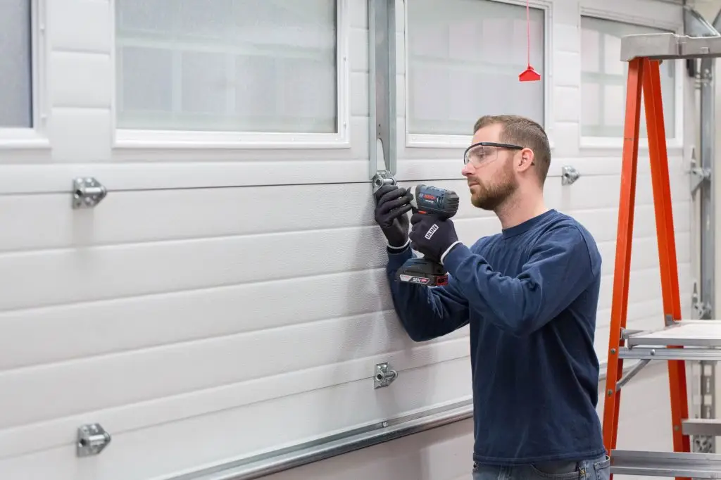 Garage Door Being Fixed